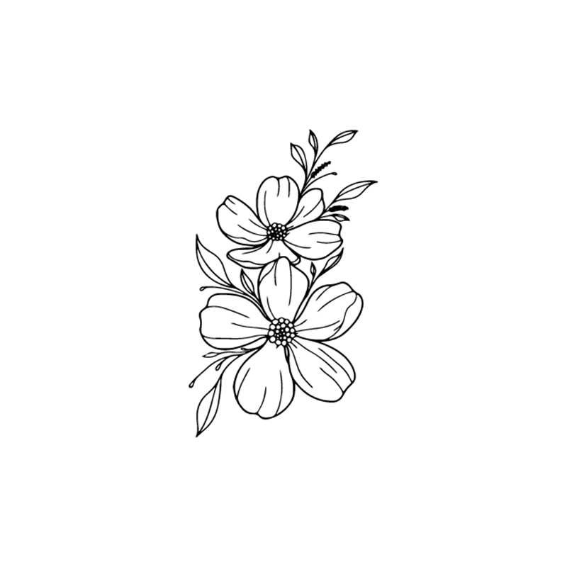 קעקוע זוג פרחים